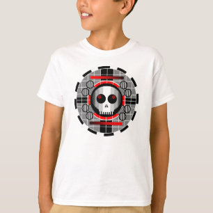 Camiseta infantil Skull TV Round branca básica