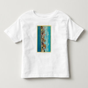 Camiseta Infantil Skyline de San Diego do BaySan Diego, CA