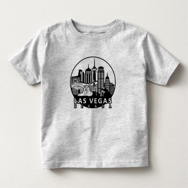 Camiseta Infantil Skyline Las Vegas Nevada (Frente)