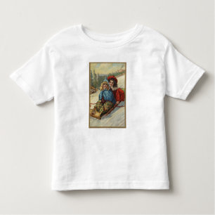 Camiseta Infantil Sledding das meninas de ChristmasTwo
