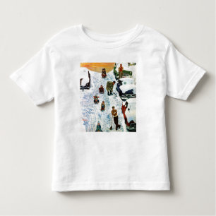Camiseta Infantil Sledding e escavar para fora