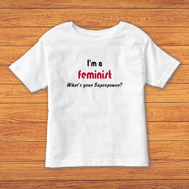 Camiseta Infantil Slogan de superpotência feminista (Criador carregado)