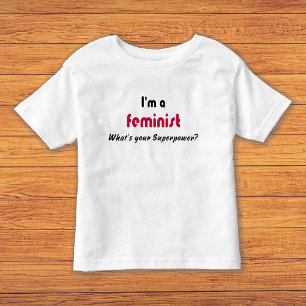 Camiseta Infantil Slogan feminista do poder super