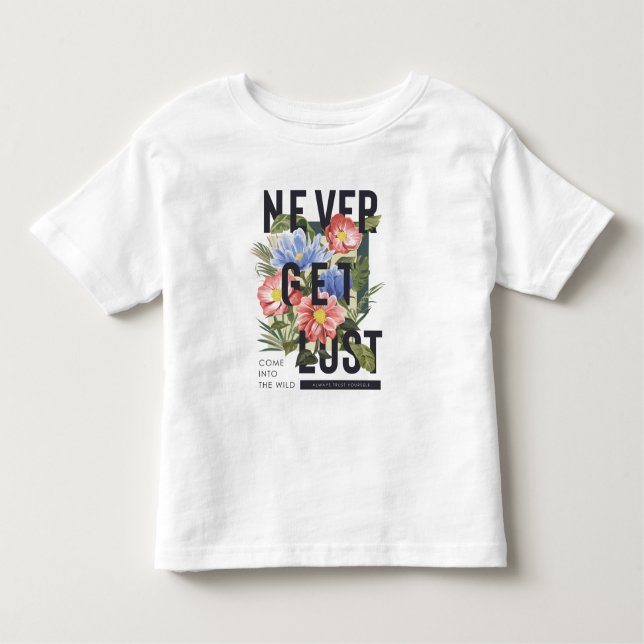 Camiseta Infantil Slogan Floral Nunca Perdido (Frente)