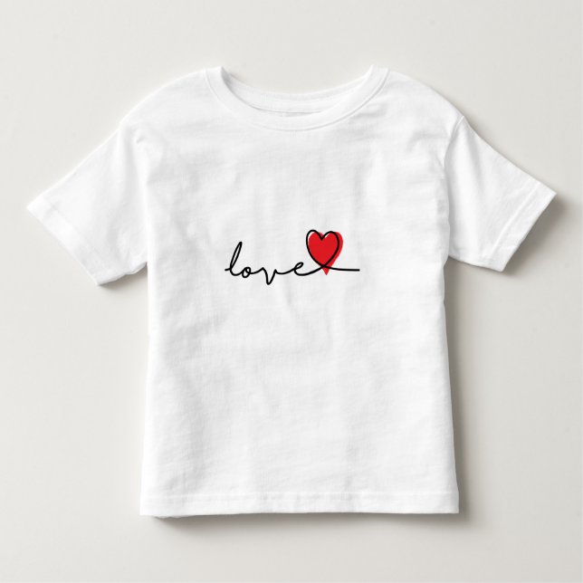 Camiseta Infantil Slogan love. Hartjes, hartje. Valentijnsdag. (Frente)