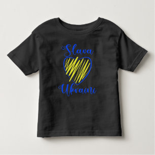 Camiseta Infantil Slogan Slava Ucraniano Glória à Ucrânia