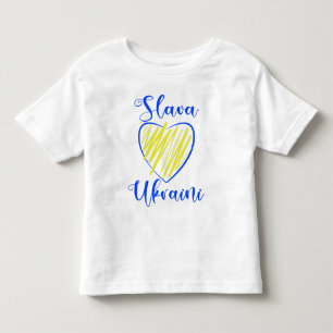 Camiseta Infantil Slogan Slava Ucraniano Glória à Ucrânia