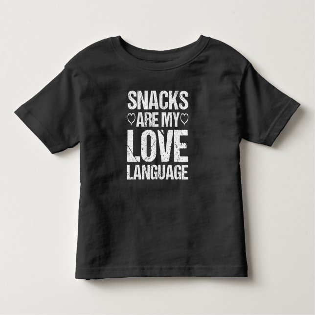 Camiseta Infantil Snacks São Minha Língua De Amor, Lanches (Frente)