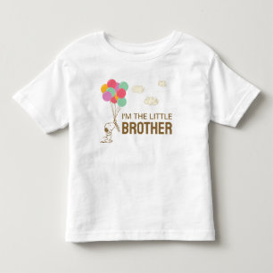 Camiseta Infantil Snoopy e Balões   Eu Sou o Irmão Mais Novo