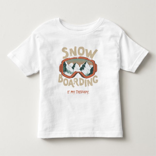 Camiseta Infantil Snowboard É A Minha Terapia Engraçada Montanha Inv (Frente)