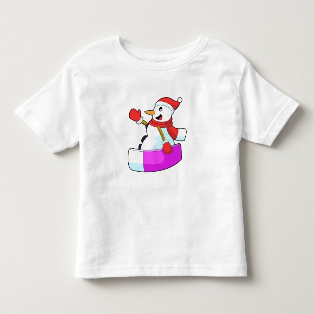 Camiseta Infantil Snowman como Snowboarder com Sonowboard.PNG (Frente)