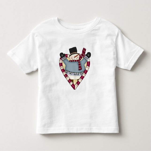 Camiseta Infantil Snowman Love T-shirts e presentes (Frente)