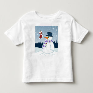 Camiseta Infantil Snowman & Stocks de Natal