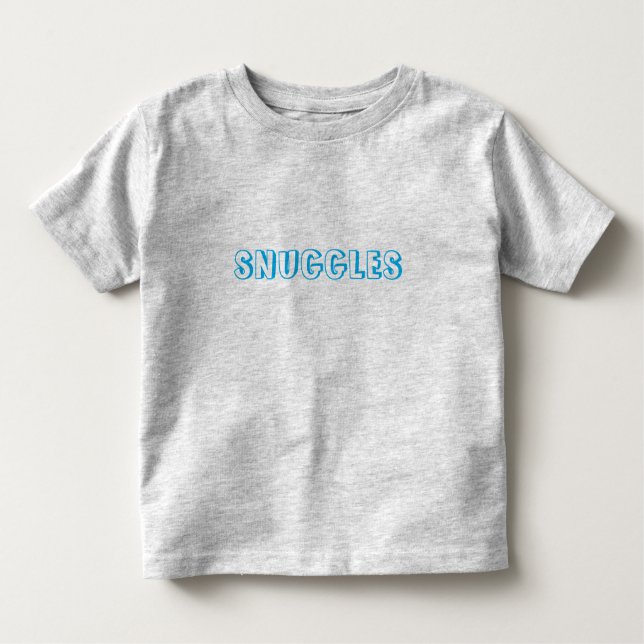Camiseta Infantil "Snuggets" Letras azuis claras (Frente)