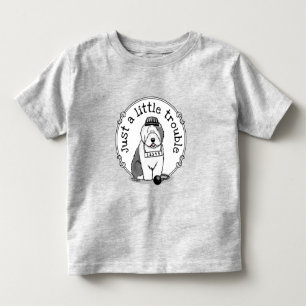Camiseta Infantil Só um pequeno problema, velha Cinza de Sheepdog I