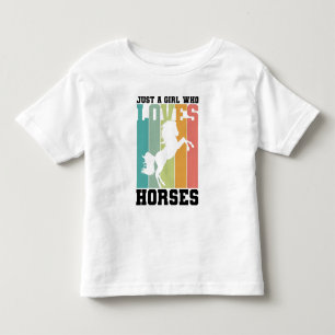 Camiseta Infantil Só uma garota que ama Cavalos Garota-cavalo