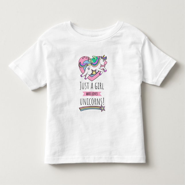 Camiseta Infantil Só Uma Menina Que Ama Unicórnios! (Frente)