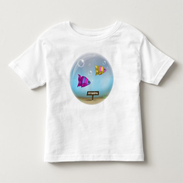 Camiseta Infantil Sob o mar - Design de piscicultura - Camisa-T para (Frente)
