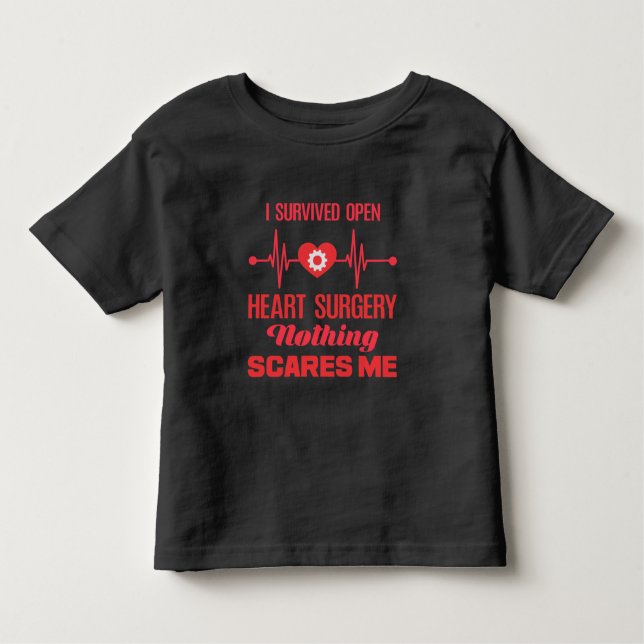 Camiseta Infantil Sobrevivente de Cirurgia Cardíaca Aberta Obtenha R (Frente)