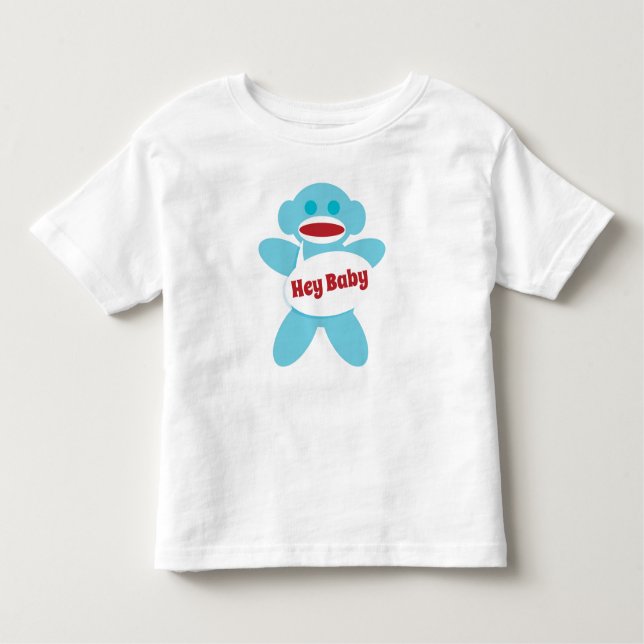Camiseta Infantil Sock Monkey Baby Shirt Personalizar (Frente)