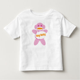 Camiseta Infantil Sock Monkey Baby Shirt Pink Personalize