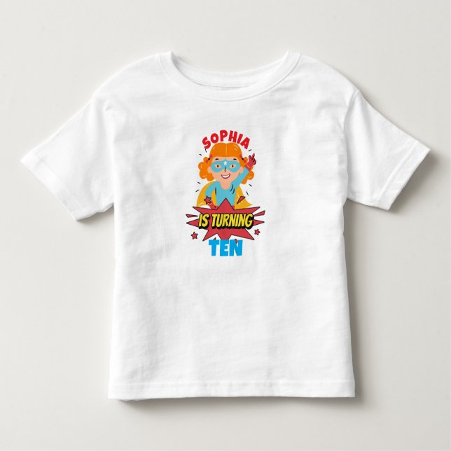 Camiseta Infantil Sofia Personalizada Faz Dez Anos (Frente)