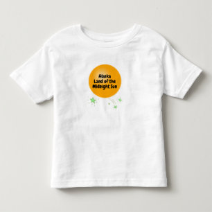 Camiseta Infantil Sol Dourado da Meia-Noite do Alasca