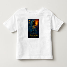 Camiseta Infantil Solar Eclipse Wolf Starry Night Wildern