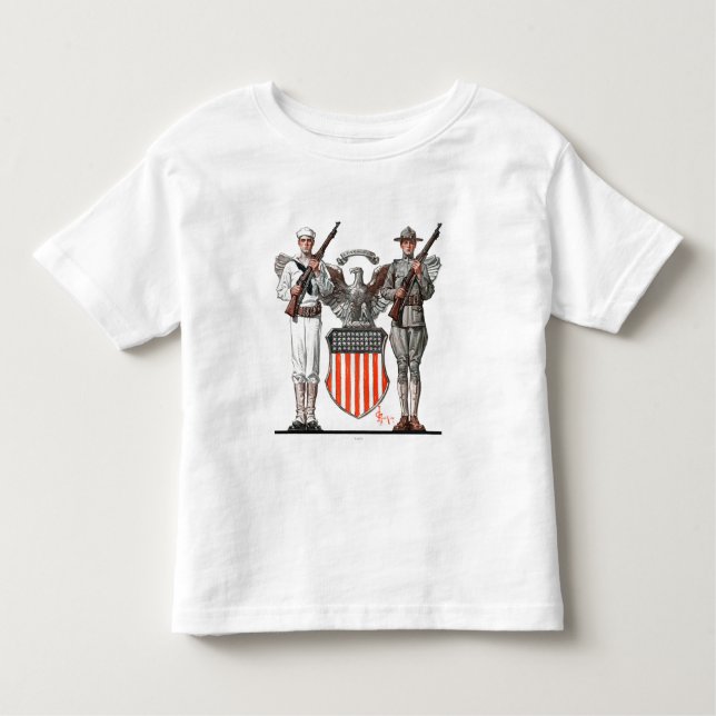 Camiseta Infantil Soldado, marinheiro e protetor dos E.U. (Frente)