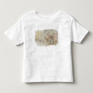 Camiseta Infantil Soldados março de 1805 (caneta & tinta e watercol