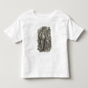 Camiseta Infantil Solomon Prays na frente de uma imagem Graven,