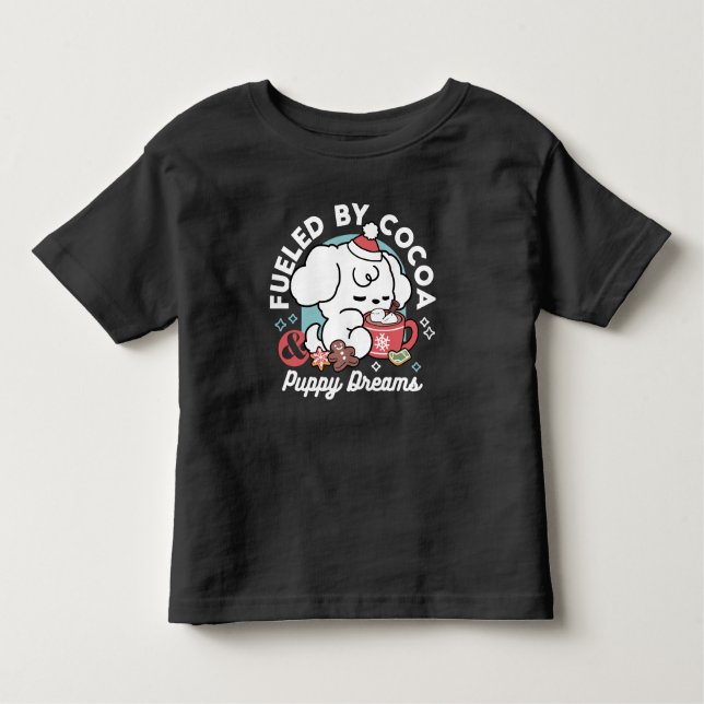 Camiseta Infantil Sonhos De Bolachas Cozy - Chocolate Quente e Natal (Frente)