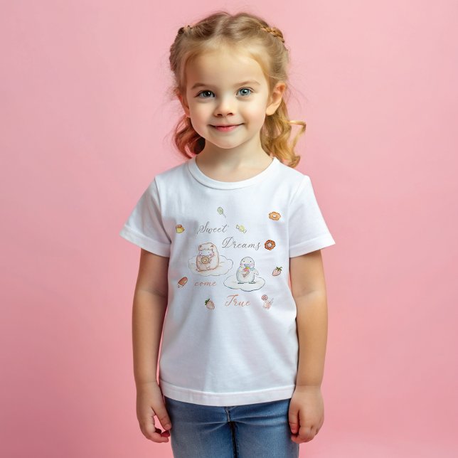 Camiseta Infantil Sonhos Doces Chegam a Aniversário de criança Verda (Criador carregado)