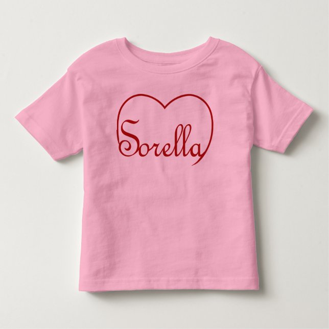 Camiseta Infantil Sorella Irmã Italiana Vermelha (Frente)
