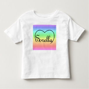 Camiseta Infantil Sorella Italiana Irmã Irmã Arco-Íris