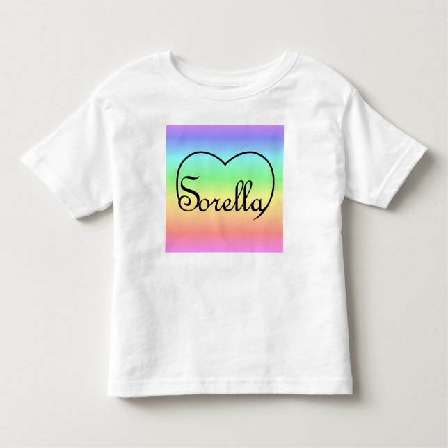 Camiseta Infantil Sorella Italiana Irmã Irmã Arco-Íris (Frente)