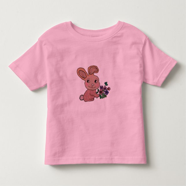 Camiseta Infantil Sorriso do coelho de coelho (Frente)