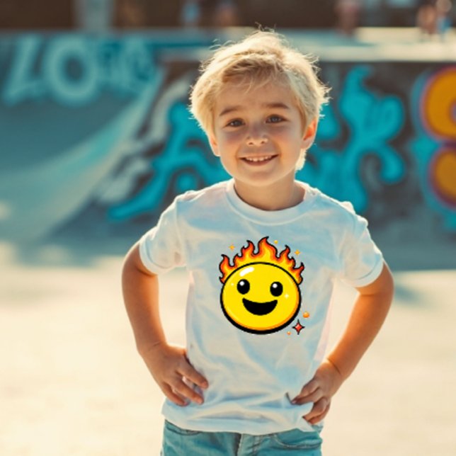 Camiseta Infantil Sorriso Fogo Fofo Y2K (Criador carregado)