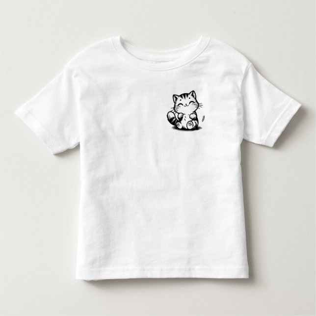 Camiseta Infantil Sorriso Gatinho Delight Toddler Fine Jersey T-Shir (Frente)