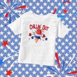 Camiseta Infantil Sorvete Chillin' Out 4 de julho