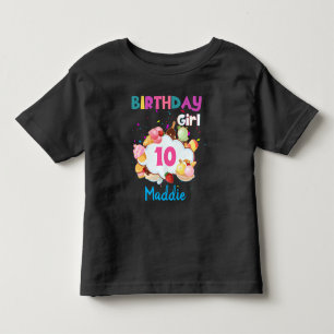 Camiseta Infantil Sorvete Colorida Cones Birthday Girl