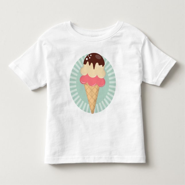 Camiseta Infantil Sorvete Cone - Chocolate Bonito Vanilla Verde (Frente)