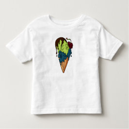 Camiseta Infantil Sorvete Crânio Misterioso e Doce