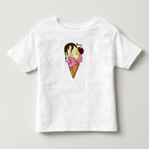 Camiseta Infantil Sorvete de crânio de banana e morango doce