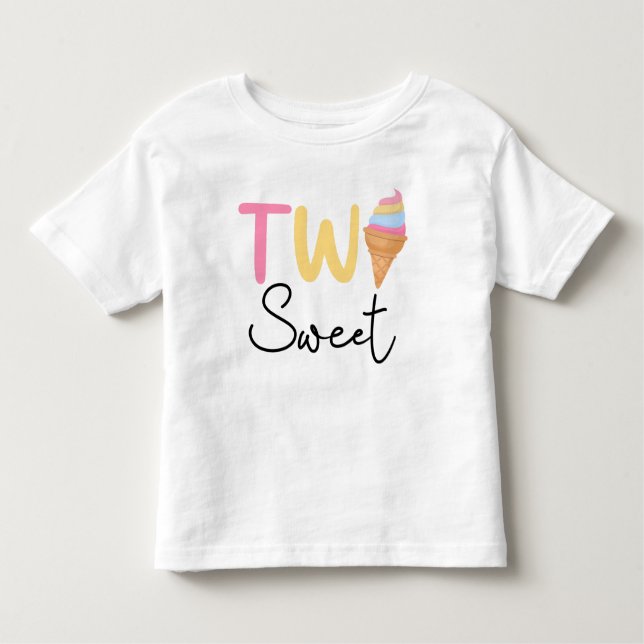Camiseta Infantil SORVETE Doce segundo aniversário Treino de Verão (Frente)
