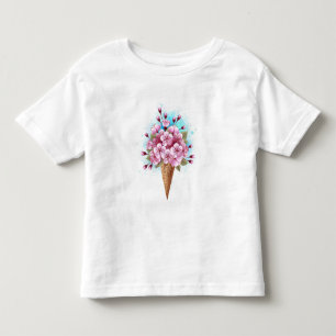 Camiseta Infantil Sorvete Waffle Rosa Sakura Cone