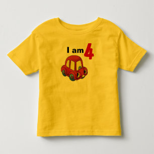Camiseta Infantil Sou 4 (carro de brinquedo vermelho)