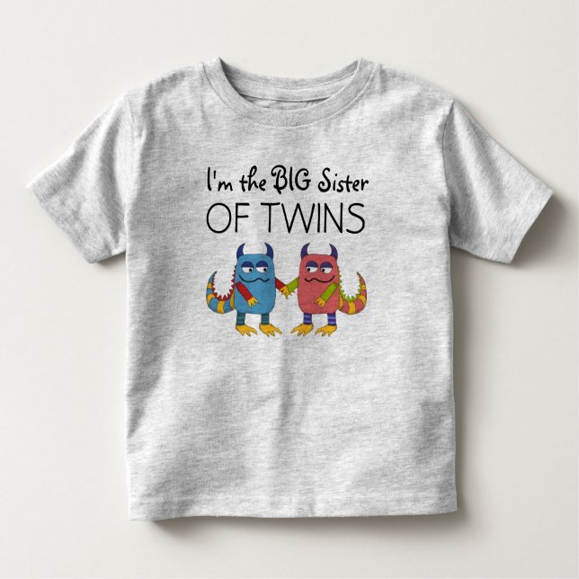 Camiseta Infantil Sou a Irmã das Gêmeas. (Frente)