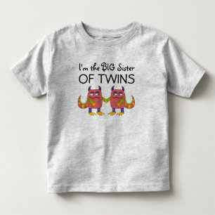 Camiseta Infantil Sou a Irmã das Gêmeas.