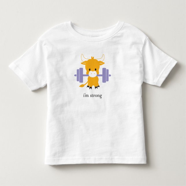 Camiseta Infantil Sou forte! Ano da t-shirt do Ox Zoodiac (Frente)